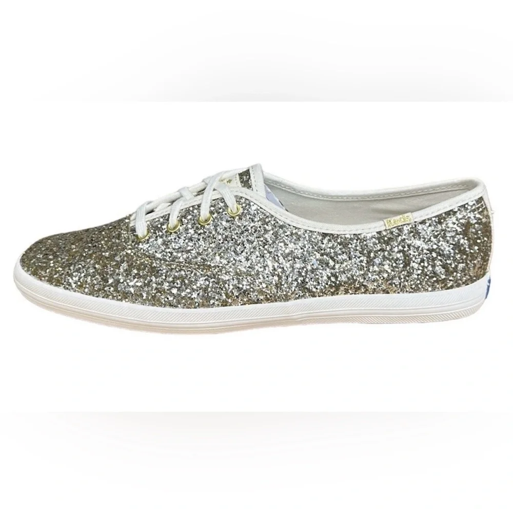 Keds for Kate Spade CH KS Platinum Gold Glitter #WF57125 Shoes Sneakers Size 9.5